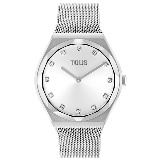 Montre analogique avec bracelet en acier Karat Round Mesh
