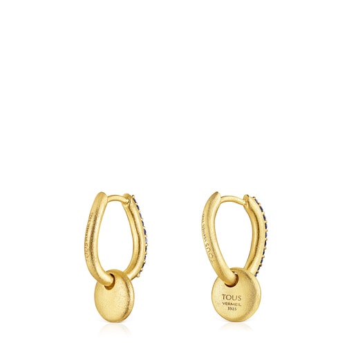 Silver vermeil Luah luna Earrings with sapphires | TOUS