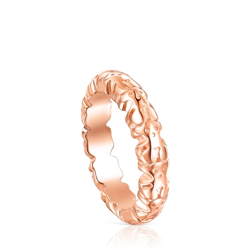 Rose Silver Vermeil Straight XL Ring | TOUS