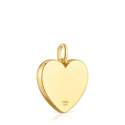 Heart pendant with 18kt gold plating over silver and lab-grown sapphires Sweet Dolls LGG