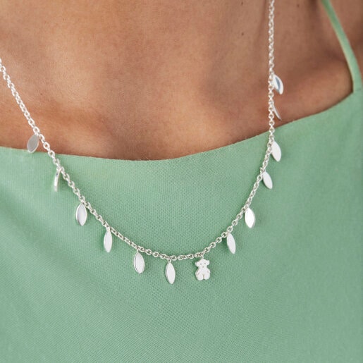 Silver Fragile Nature leaves Necklace