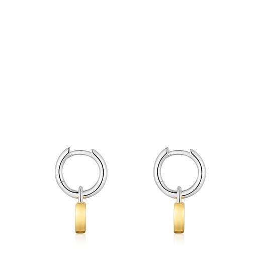 Aros de aro bicolor corazón candado TOUS Unlock