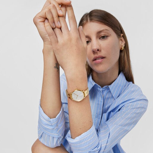 Gold-colored IP Steel Let Mesh Watch
