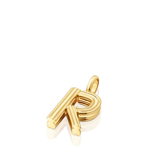 Pendentif lettre R en argent plaqué or 18 ct moyen TOUS Alphabet