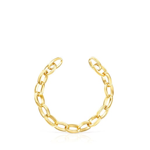 Pulsera Hold oval con baño de oro 18 kt sobre plata