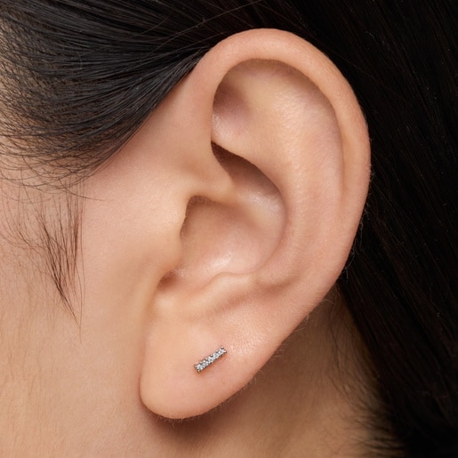 Piercing de oro 14 kt y tira diamantes 8 mm TOUS Basics