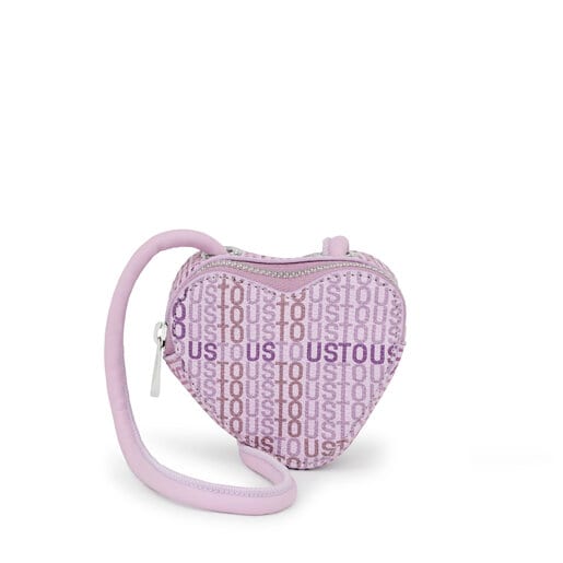 TOUS Heart Shaped Embossed Leather Coin Purse 