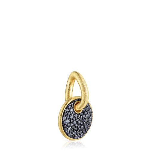 Silver vermeil Luah luna Pendant with sapphires