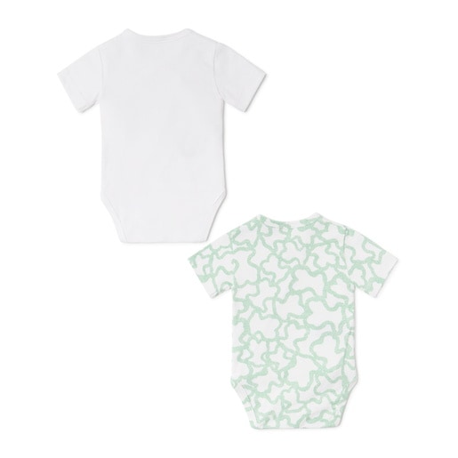 Pack of wrap-over baby bodysuits in Kaos mist