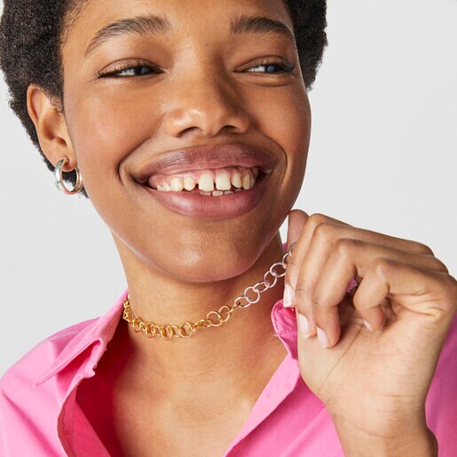 Two-tone TOUS Basics Necklace with round rings