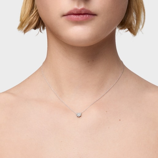 White gold Choker with diamond Daisy