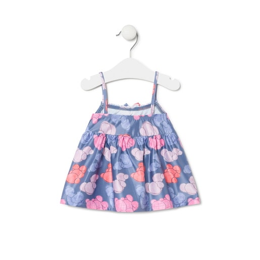 Girls sleeveless dress in Aqua navy blue