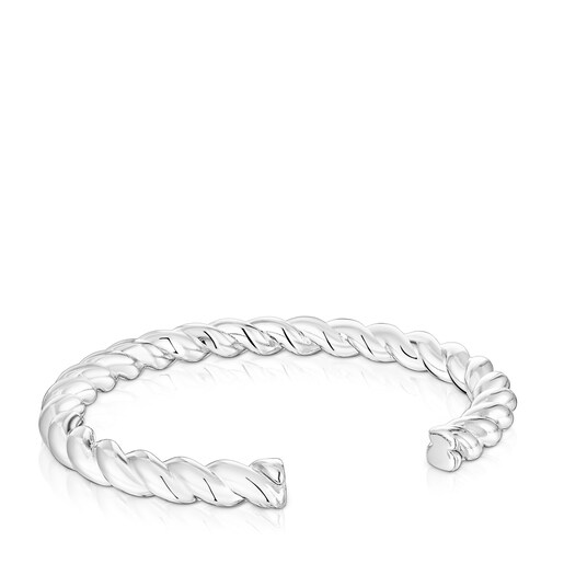 Silver Twisted Rigid Bracelet