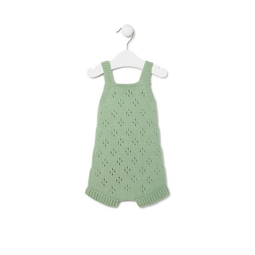 Knitted baby romper in Tricot mist