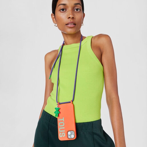 כיסוי טלפון נייד Delray 13 נתלה בצבע כתום מסדרת TOUS Rope Bear