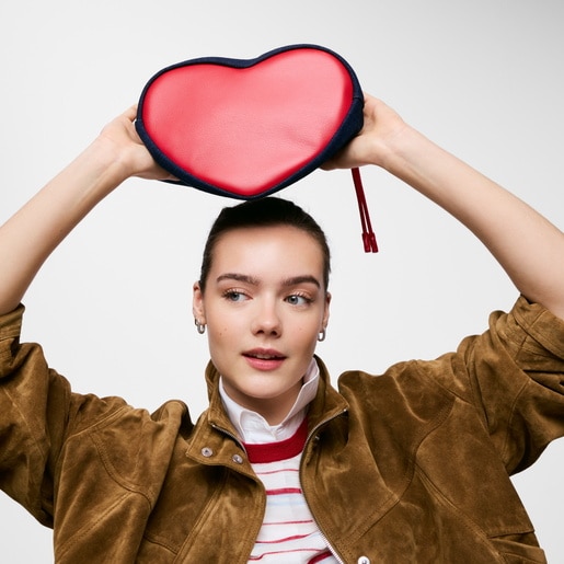 Neceser corazón rojo y azul marino TOUS Icons