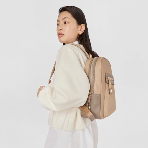 Mochila Brunock Chain de Lona en color topo 