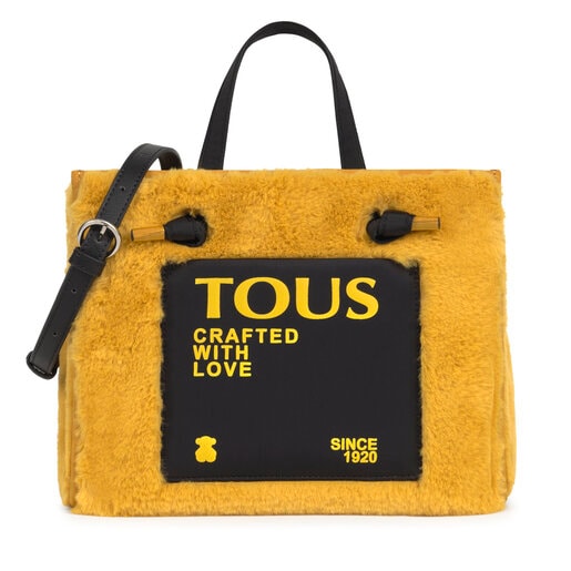 Medium mustard Amaya Fur Shopping bag