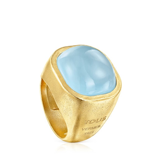 Silver vermeil Nattfall Ring with chalcedony