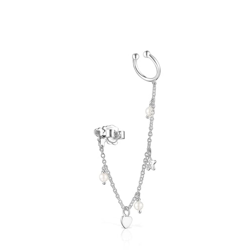 Earcuff Cool Joy de plata y perlas