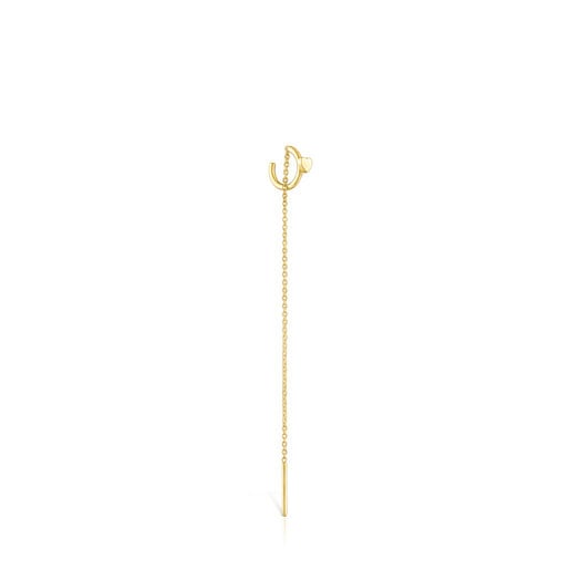 Gold TOUS Cool Joy heart charm Earring with chain