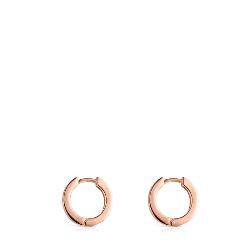 TOUS Motif hoop Earrings in Rose Silver Vermeil with Spinels