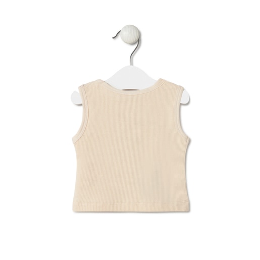 Sleeveless baby t-shirt in Classic ecru