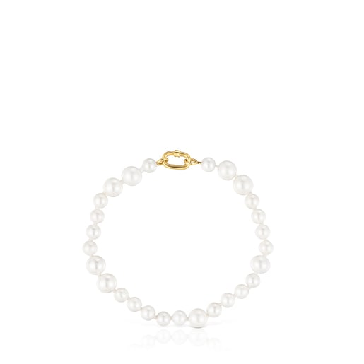 Bracciale in oro con perle coltivate Hold Oval