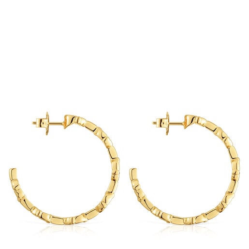 30 mm 18kt gold plating over silver logo Hoop earrings TOUS MANIFESTO