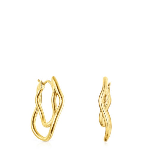 Aretes con baño de oro 18 kt sobre plata Hav