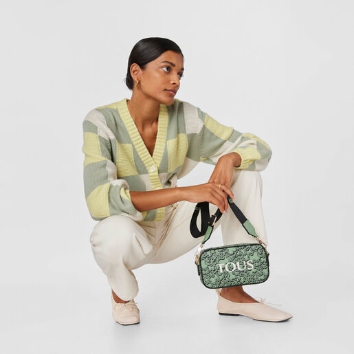 Khaki TOUS Kaos Mini Evolution Crossbody reporter bag