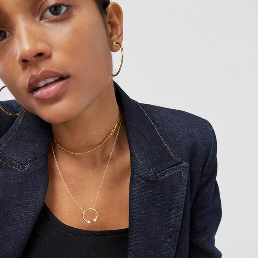 Batala Necklace in Silver Vermeil with Pearls 19 69/100