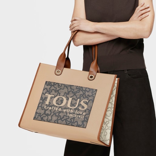 Large brown and beige Amaya Kaos Icon Shopping bag