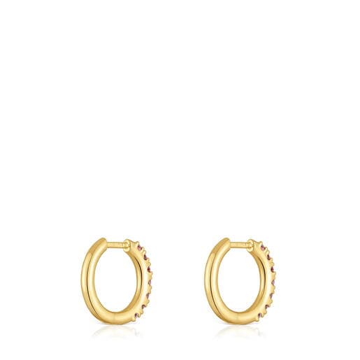18kt gold-plated silver Hoop earrings with gemstones TOUS Straight