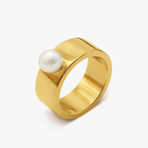 NAKED PEARL SILVER VERMEIL RING