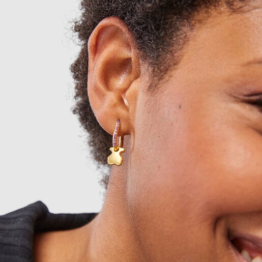 Серьги с медвежонком Luah из вермеля с сапфирами