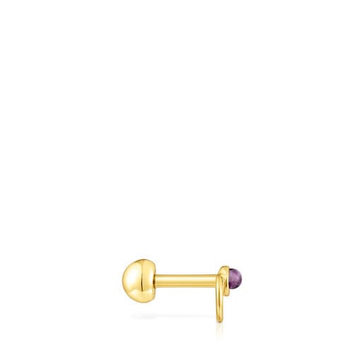 Gold-colored IP steel and amethyst Plump Piercing