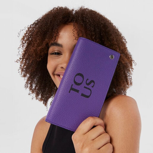 Flat lilac-colored leather TOUS Balloon Wallet