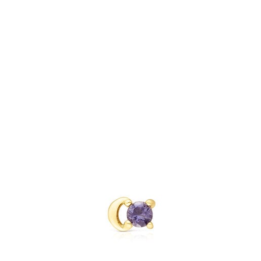 Gold-colored IP steel and iolite New Motif Moon piercing | TOUS