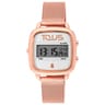 Reloj digital D-Logo de acero IP rosado