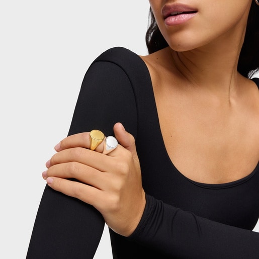 Anillo sello de plata 15 mm TOUS Basics