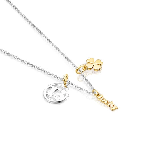 Silver LV Clover Necklace