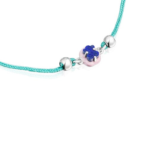 Turquoise cord TOUS Vibrant Colors Bracelet with lapis lazuli and enamel