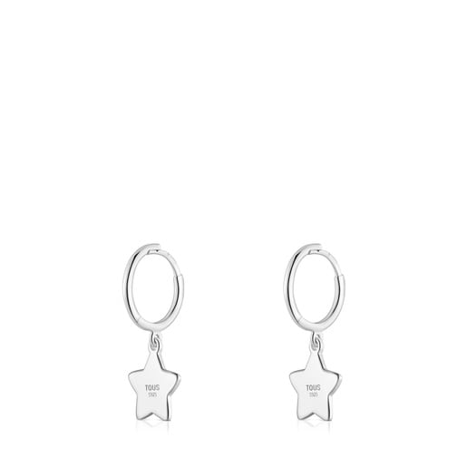 Silver Hoop earrings with star motif TOUS Motifs