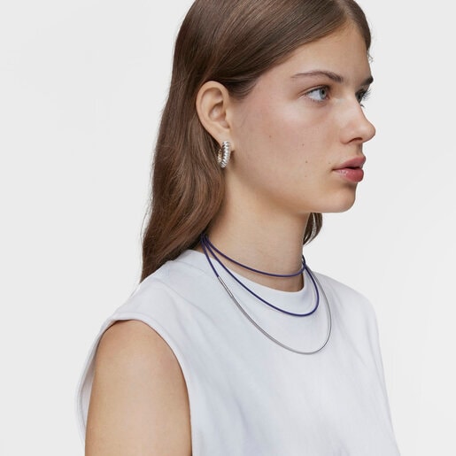 Mesh Tube IP steel Necklace 2 mm
