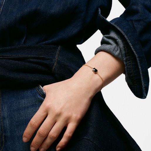 18kt gold plating over silver chain Bracelet with bear motif TOUS Icon Color