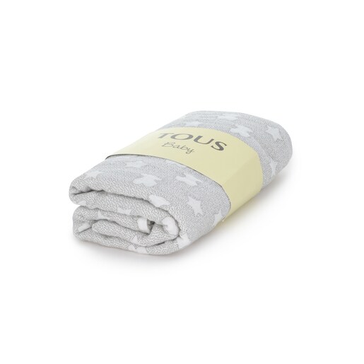 Muslin Blanket with Bears & Stars micropoints grey