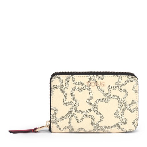 Small Kaos Icon Wallet in Multi Beige - Red | TOUS