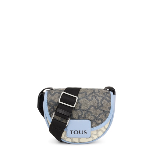 Small beige and blue Amaya Kaos Icon Crossbody bag