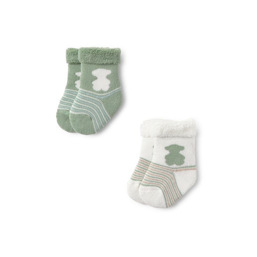 Pack of 2 pairs of baby socks in SSocks green